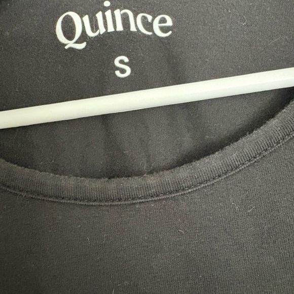 Quince Women's Black Tencel Jersey Maternity Ruched Dress size S Short Sleeve - Picture 2 of 4